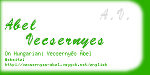 abel vecsernyes business card